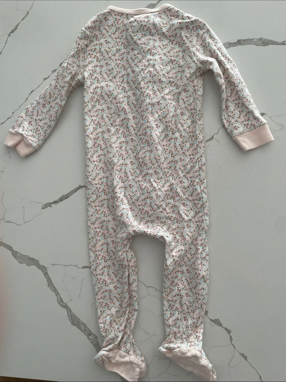 Magnetic Me White Footed One-Piece with Pink Floral Print